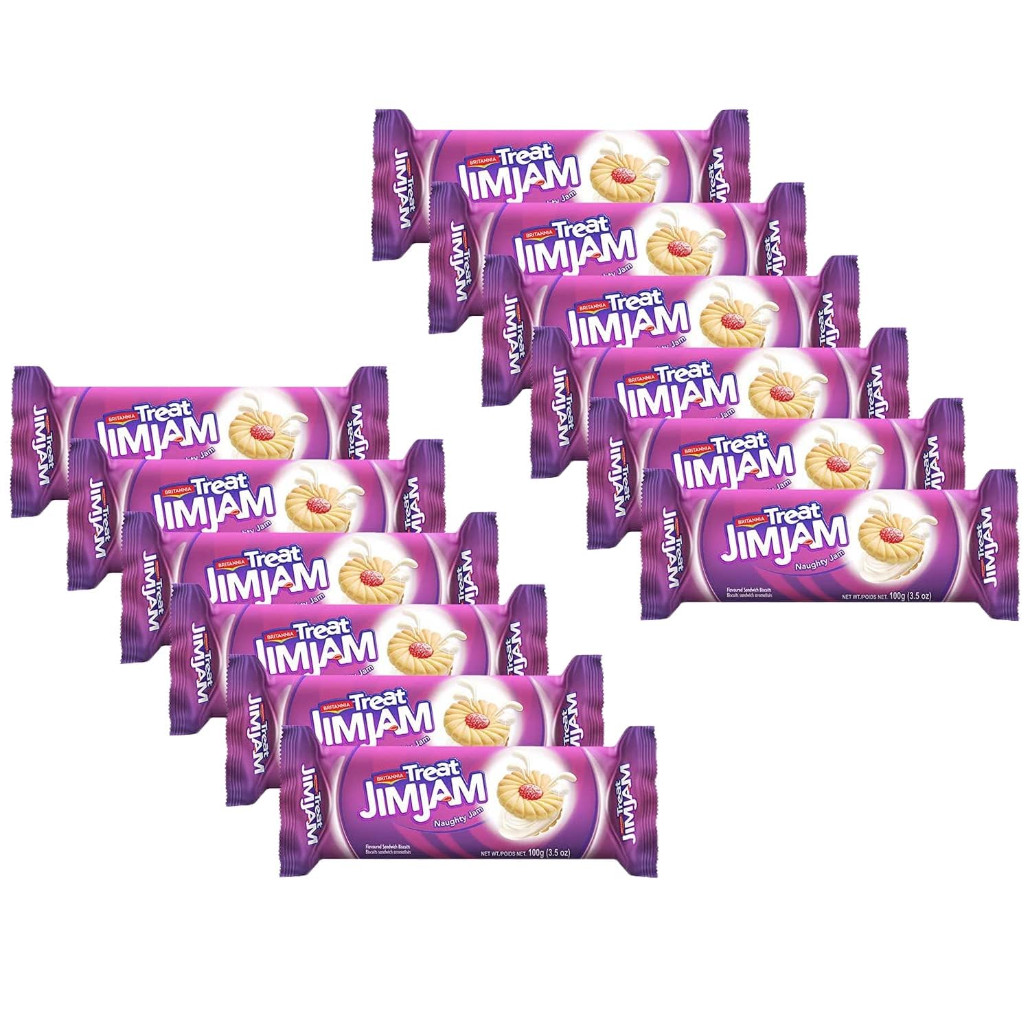 Amazon.com: Britannia Treat Naughty Jim Jam Sandwich Biscuits 3.52